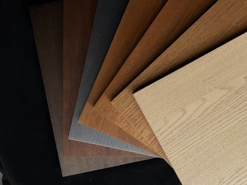 Wood grain finish samples for Horace Home custom cabinetry