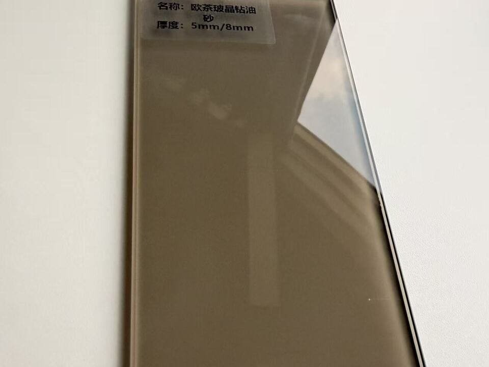 Bronze textured glass surface with translucent finish