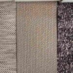 Fabric texture finish samples with woven surface patterns