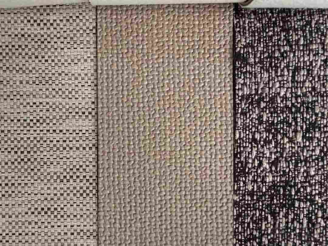 Fabric texture finish samples with woven surface patterns