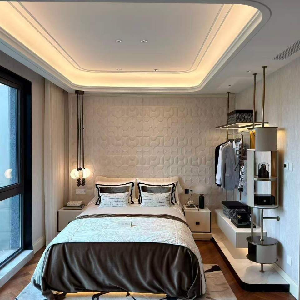 Jiangfanjun showroom bedroom with custom wall panel