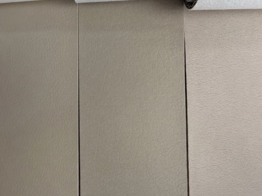 Leather finish samples in neutral color tones
