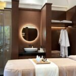 Warm LED lighting used in custom wardrobe and vanity area