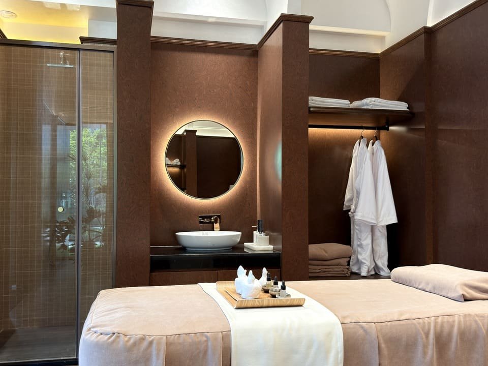Warm LED lighting used in custom wardrobe and vanity area