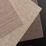 Melamine finish samples with fabric-like textured surfaces