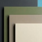Opaque paint finish samples in solid color surfaces