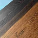 Smoked wood finish samples with dark and warm wood grain surfaces