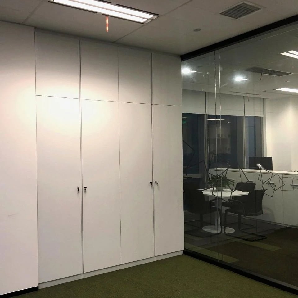 Standard Chartered Bank storage cabinet in commercial space