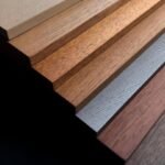 Wood veneer finish samples with a wood grain surfaces